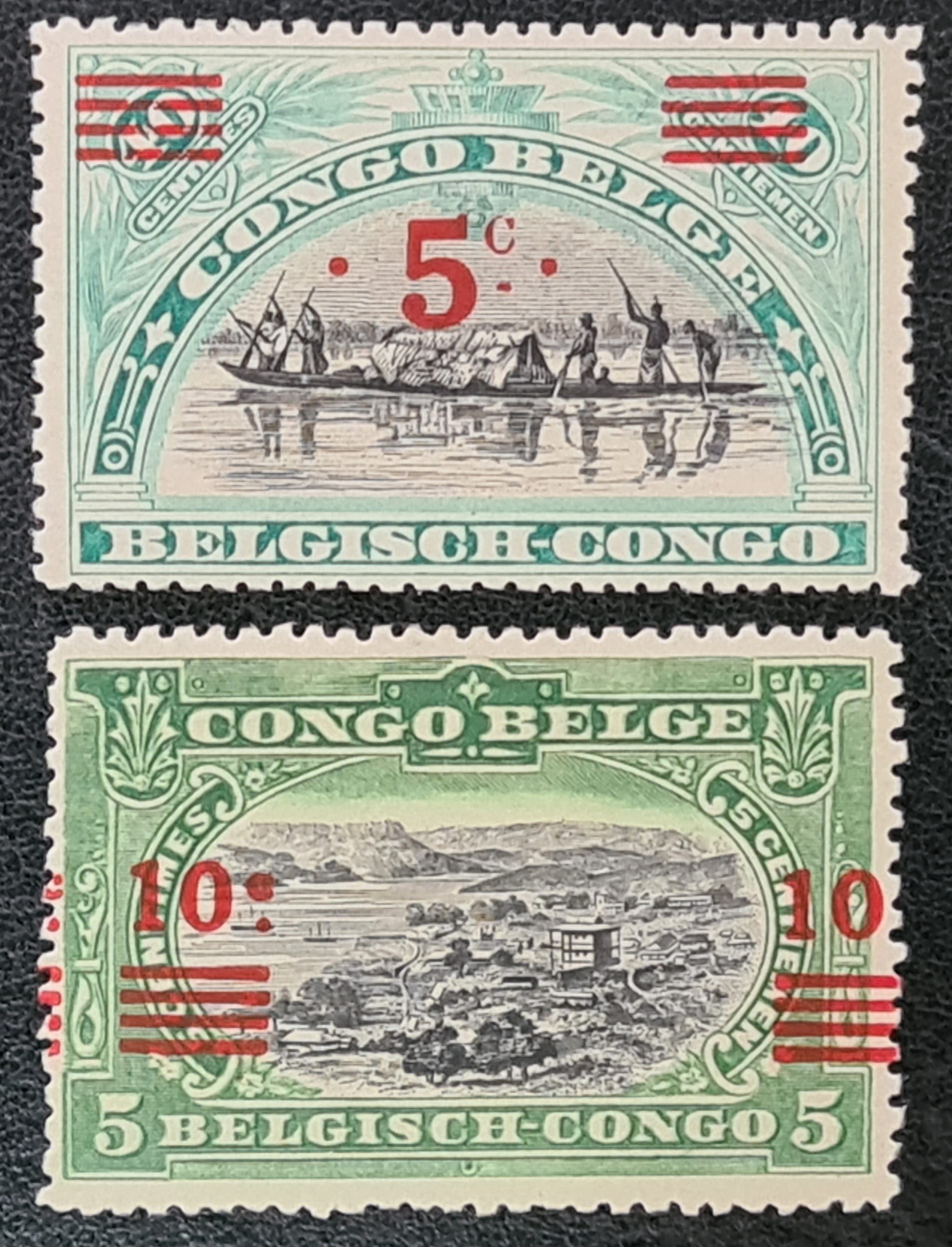 Belgian Congo 1921 SG91/2 Mounted Mint Stamps