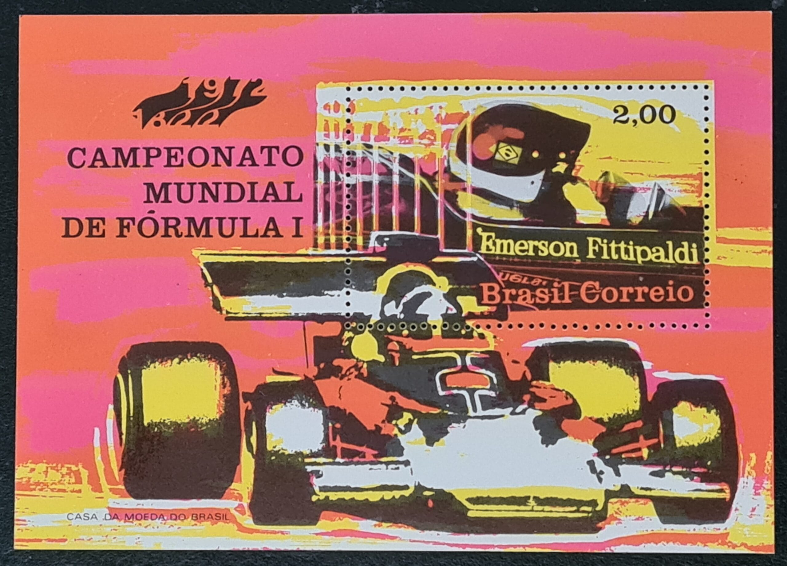 Brazil 1972 'Emerson Fittipaldi' SG MS1411 Mounted Mint