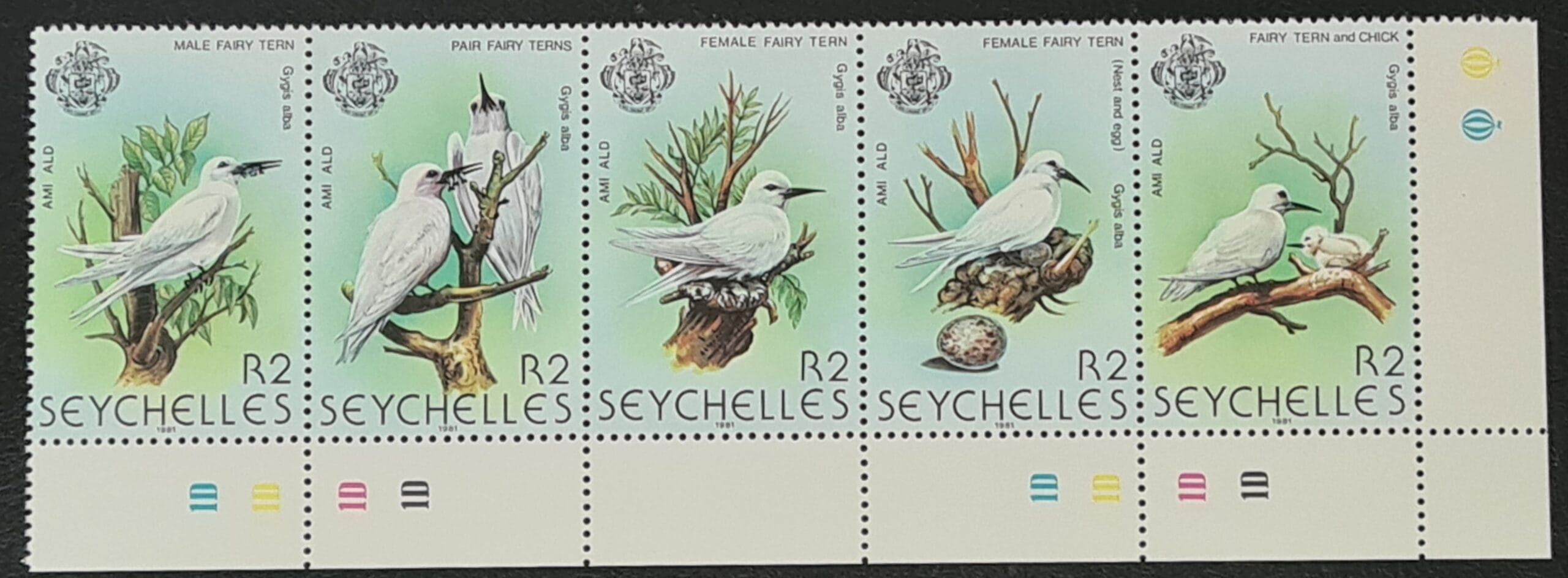 Seychelles 1981 'Birds (3rd Series)' SG500-504 Strip of 5 MNH