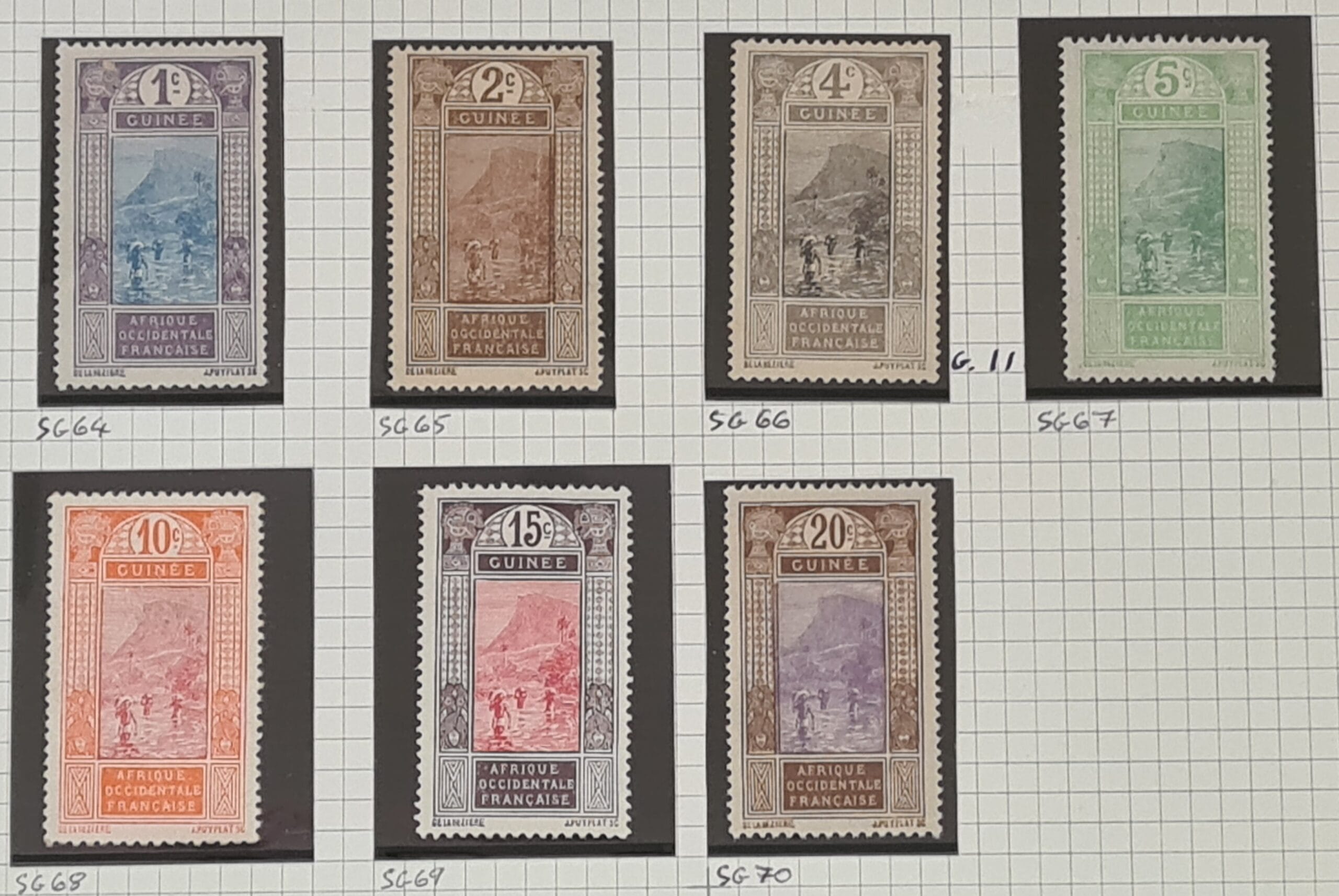 French Guinea 1913 SG64-70 Part Set Mounted Mint Stamps