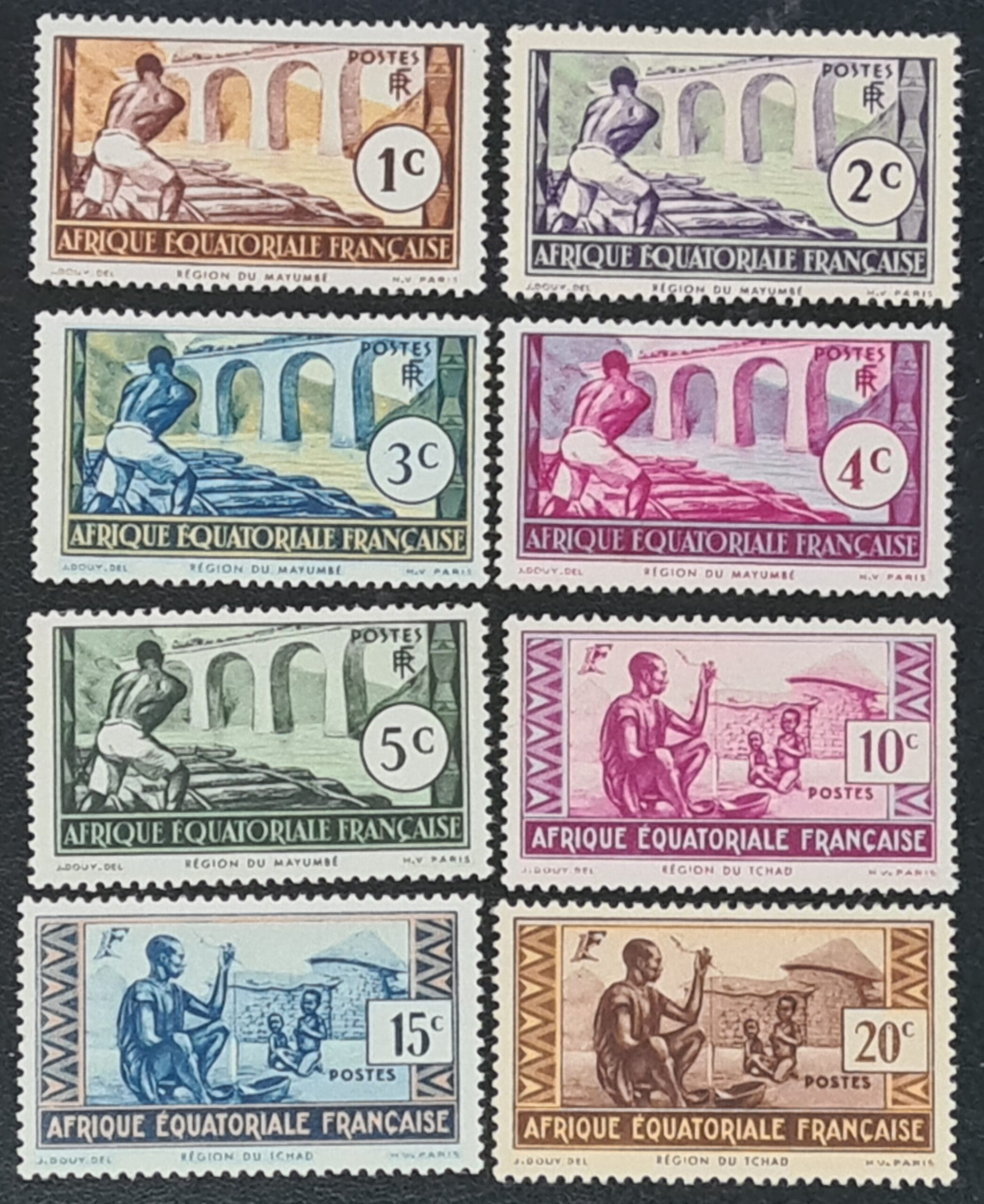 French Equatorial Africa 1937 SG34-41 Part Set M/M & MNH