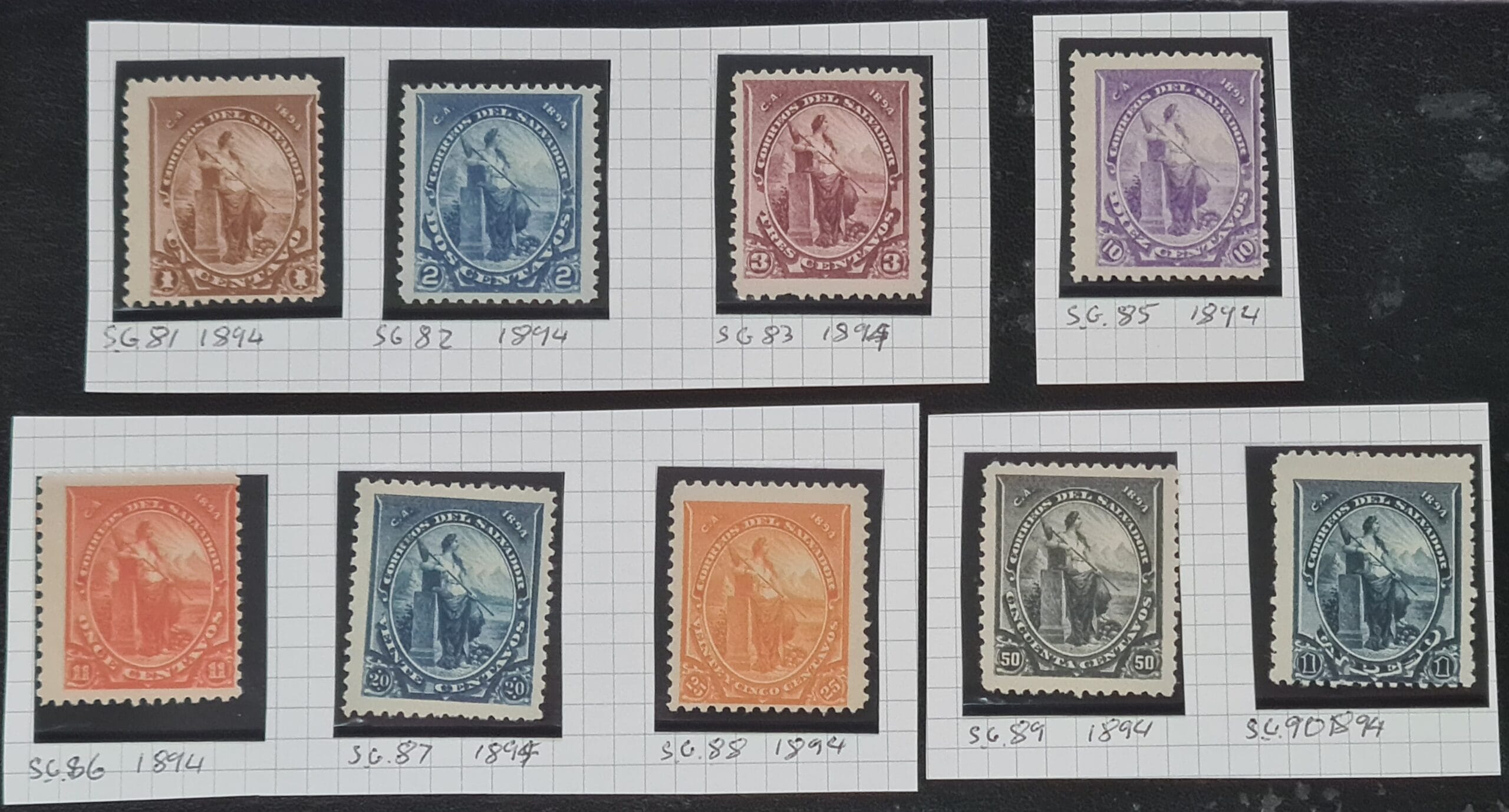 El Salvador 1894 SG81-90 Part Set Mounted Mint Stamps