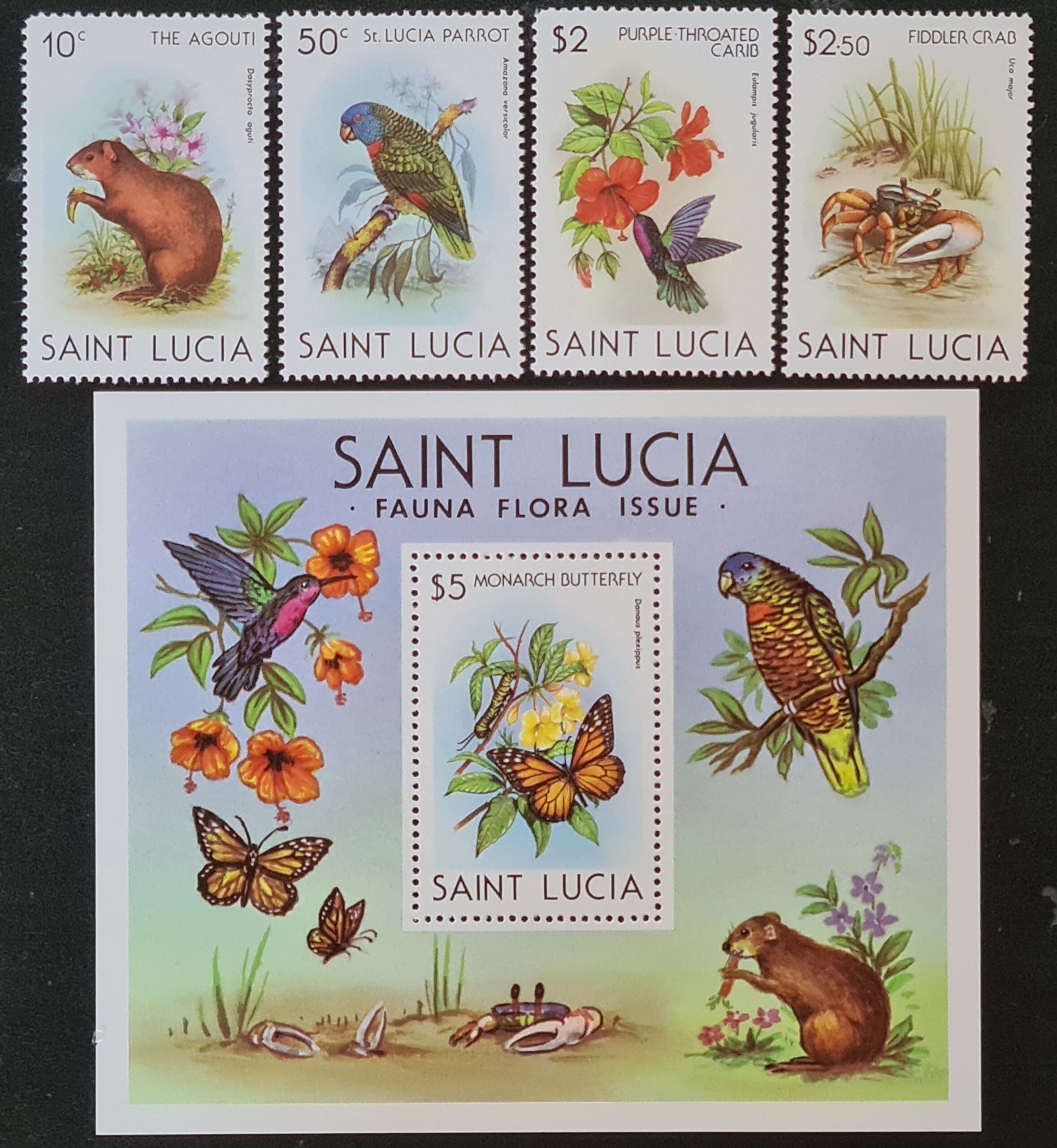 St. Lucia 1981 'Wildlife' SG571/4 MS575 MNH