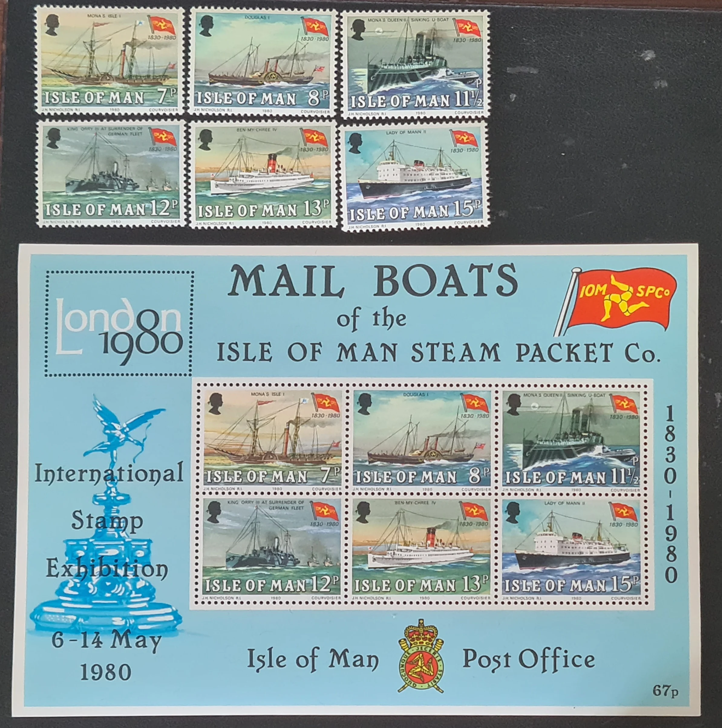 Isle of Man 1980 SG170-175 MS176 MNH