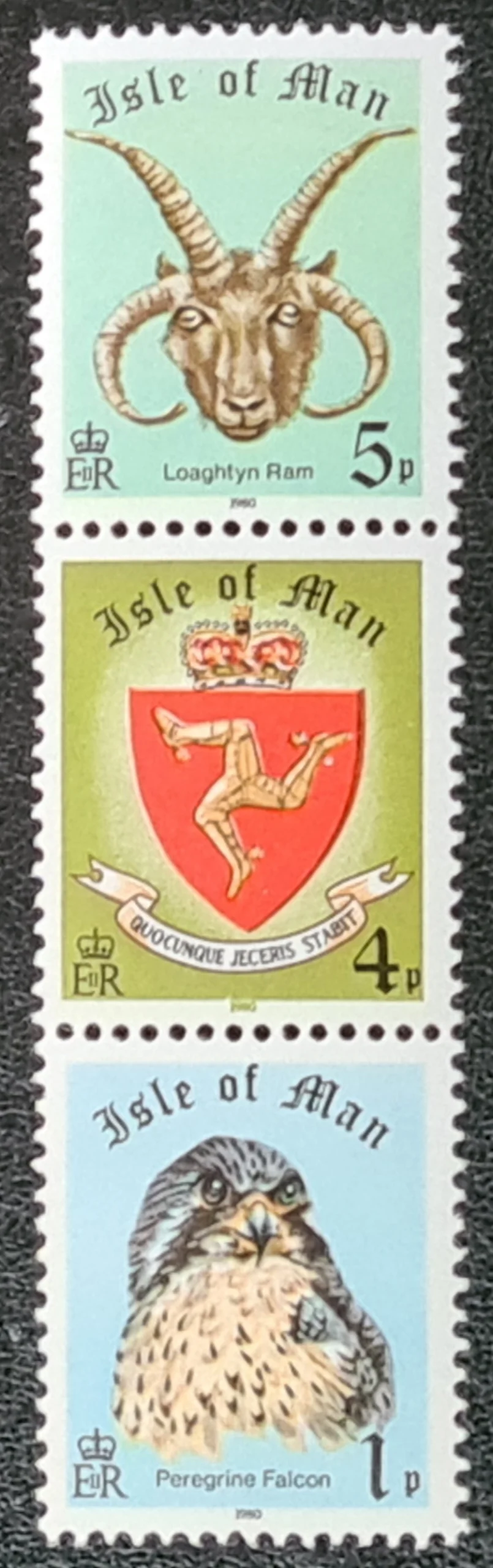 Isle of Man 1980 Strip of 3 from Booklet Stamps MNH