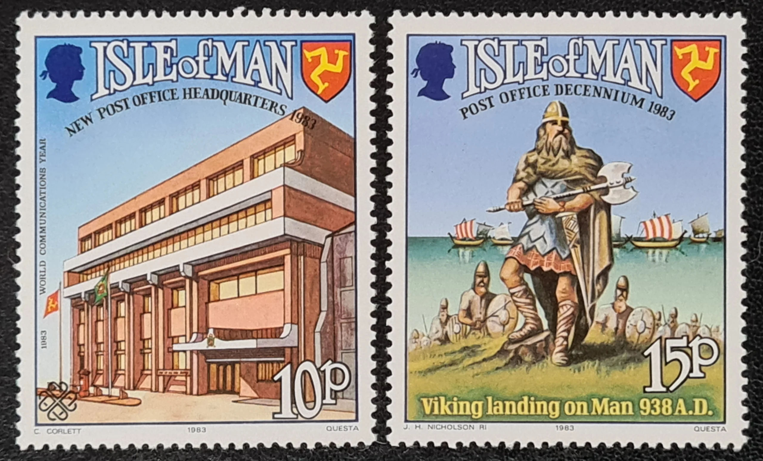 Isle of Man 1983 'World Communications Year' SG255/6 Set of 2 MNH