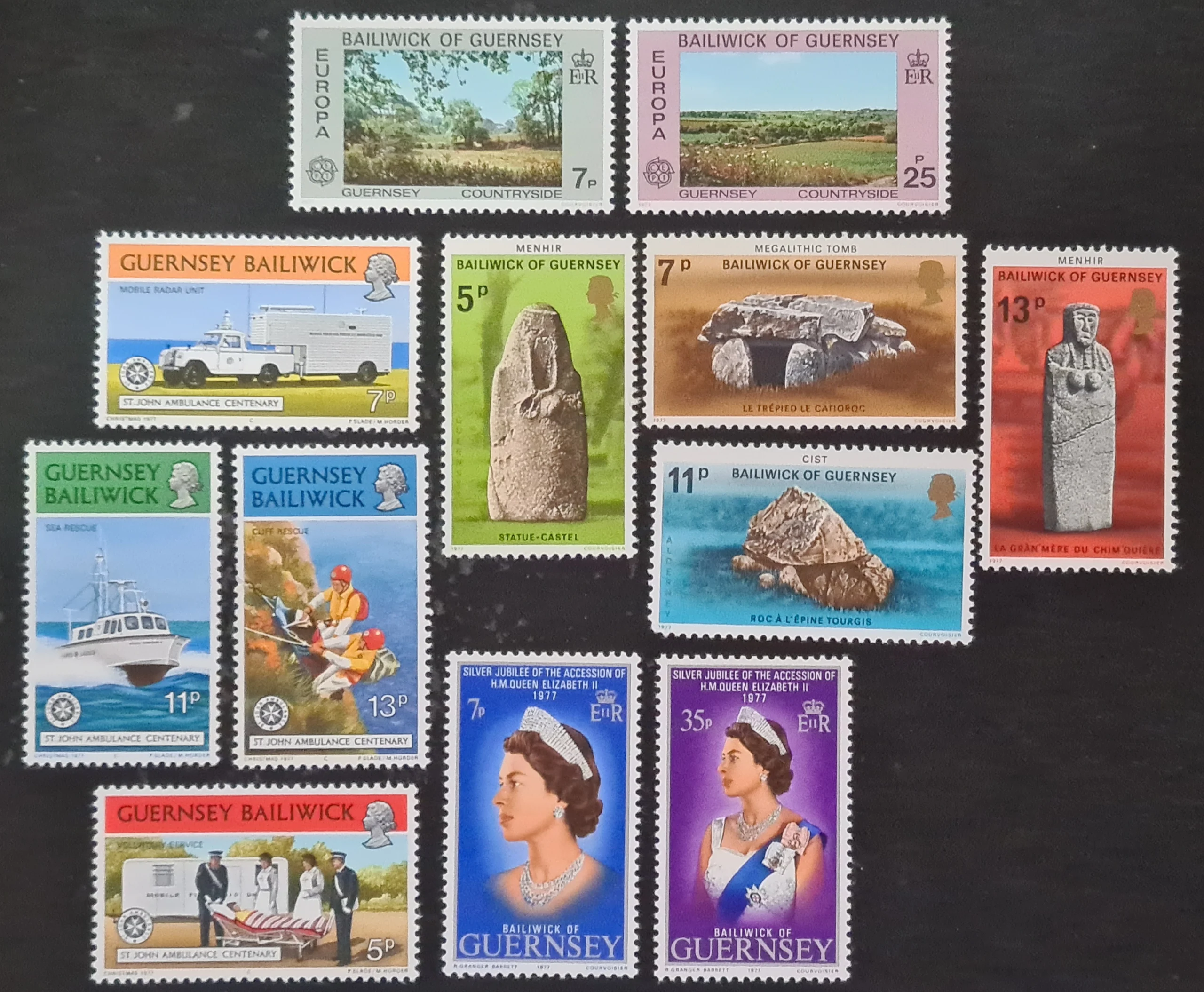 Guernsey 1977 Year Set SG149-160 LMM