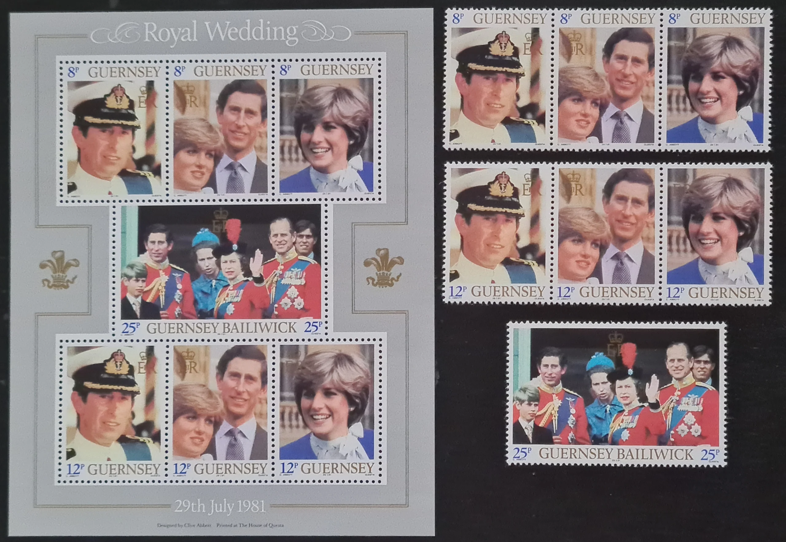 Guernsey 1981 'Royal Wedding' SG232-239 MNH