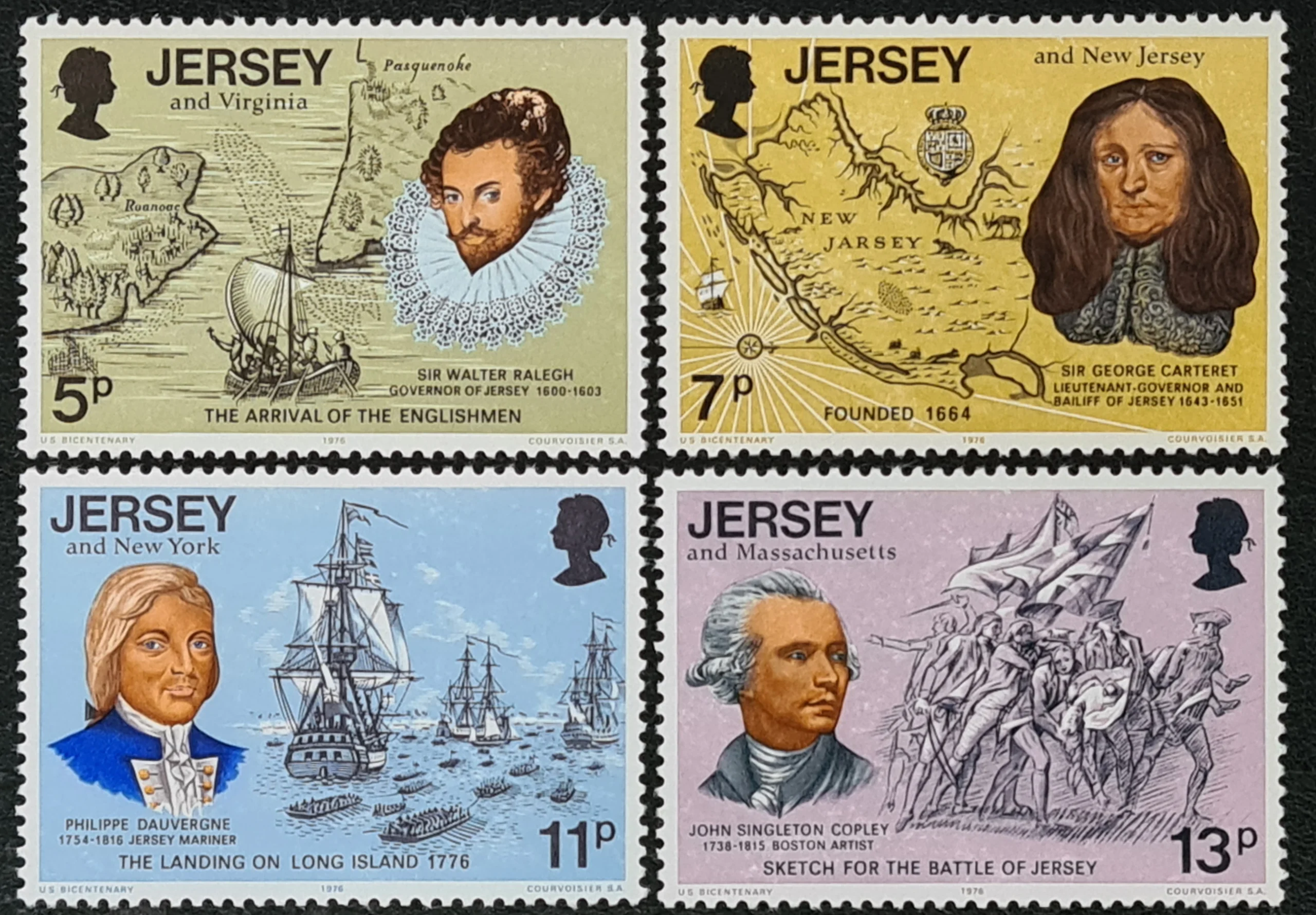 Jersey 1976 'Links with America' SG160-163 Mounted Mint