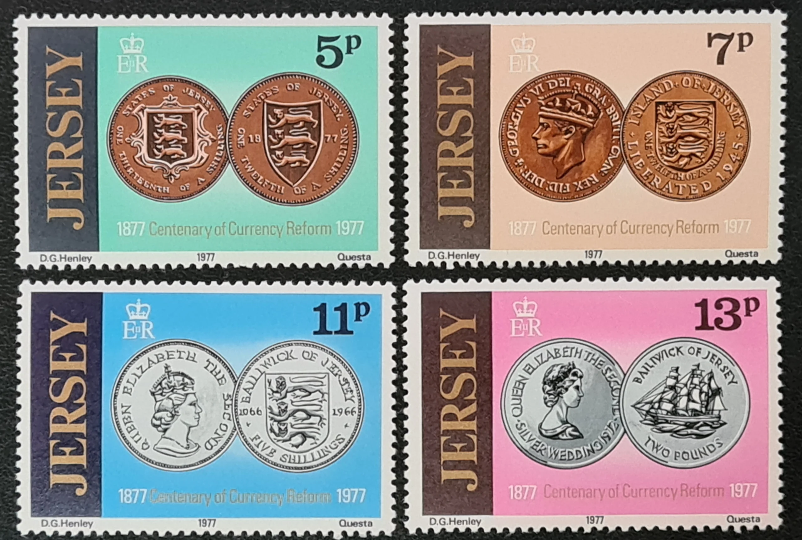 Jersey 1977 'Centenary of Currency Reform.' SG171-174 LMM