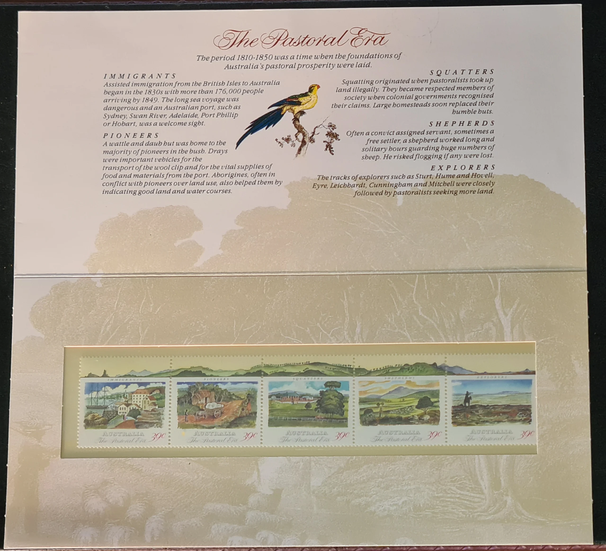 Australia 1989 'The Pastoral Era' Strip of 5 MNH - Image 2